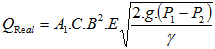  Where C = to flow reaV (?) theoretical flow