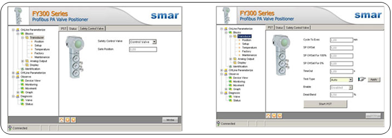 Figura 10 - Ejemplos de pantallas del  DTM del FY303